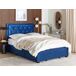 Beliani Cama con cajones Terciopelo LIEVIN 145x217 Beliani Cama con cajones Terciopelo LIEVIN 145x217 Azul Marino