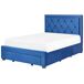 Beliani Cama con cajones Terciopelo LIEVIN 145x217 Beliani Cama con cajones Terciopelo LIEVIN 145x217 Azul Marino