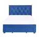 Beliani Cama con cajones Terciopelo LIEVIN 145x217 Beliani Cama con cajones Terciopelo LIEVIN 145x217 Azul Marino