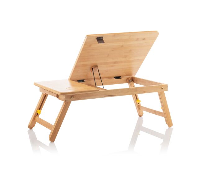 Mesa auxiliar dobrável de bambu lapwood innovagoods