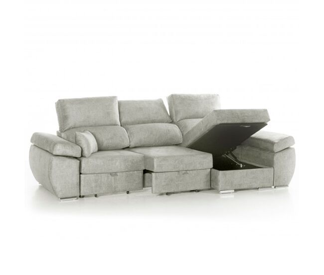 Chaise longue reversível indico, prata direito