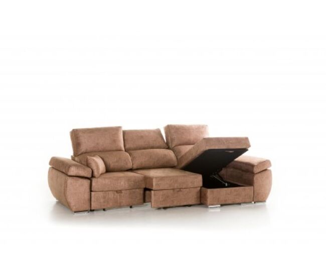 Chaise longue reversível indico, camel direito
