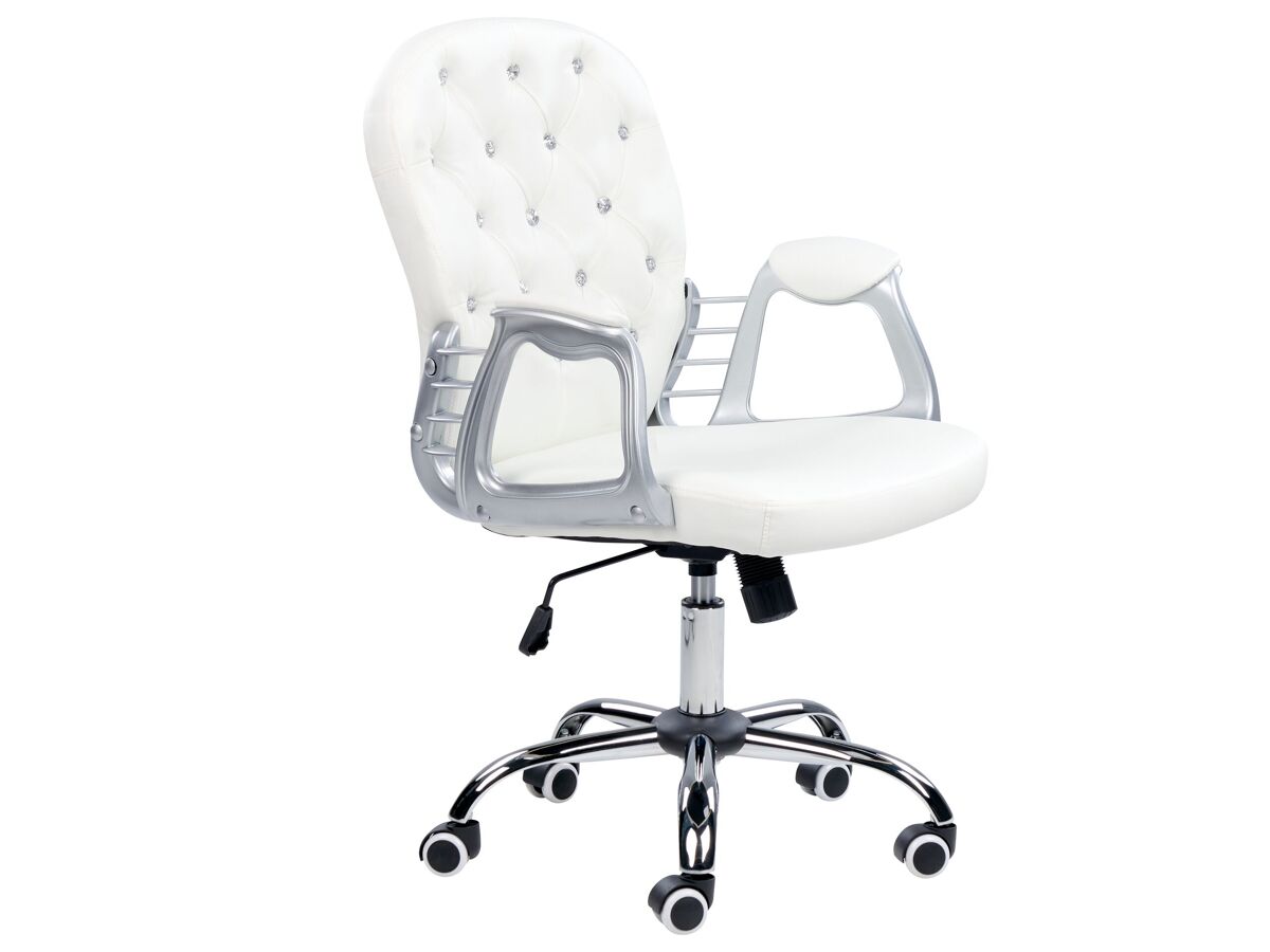 Beliani Silla de oficina PRINCESS Branco