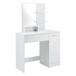 Toucador Krugersdorp Mesa de maquilhagem com espelho de aglomerado 90 Toucador Krugersdorp Mesa de maquilhagem com espelho de aglomerado 90 Branco