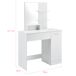 Toucador Krugersdorp Mesa de maquilhagem com espelho de aglomerado 90 Toucador Krugersdorp Mesa de maquilhagem com espelho de aglomerado 90 Branco