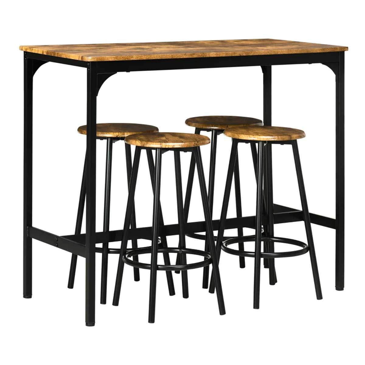 Conjunto de Móveis Altos de Bar MDF e Metal HOMCOM, casa - mesas