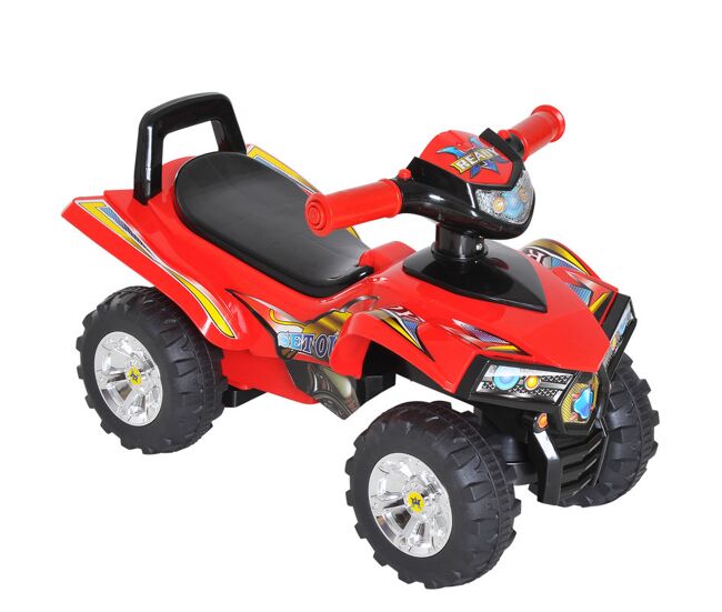 Homcom quad passeio de criança carro de bebê sem pedais brinquedo com chifre 60x38x42cm