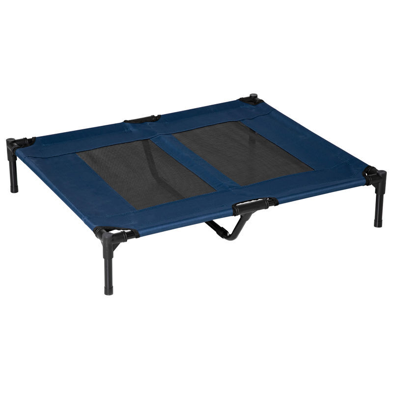 Pawhut cama para animais de estimação cama elevada para cães gatos portátil tecido transpirável resistente a água 91,5x76,2x18cm azul