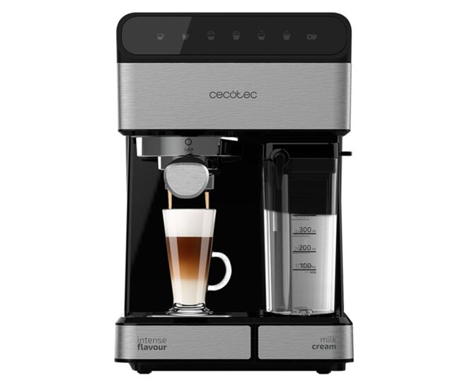 Cecotec máquina de café semi automática com thermoblock, 20 bares e depósito de leite.