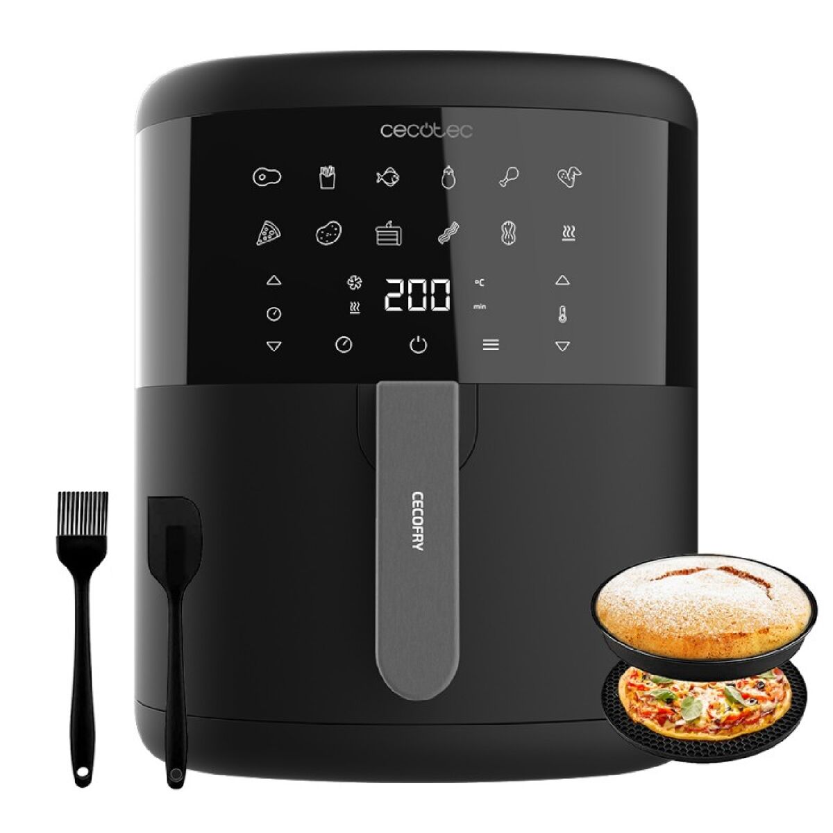 Cecotec Fritadeira digital e compacta sem óleo de 6 L de capacidade, com tecnologia PerfectCook e pack de acessórios.