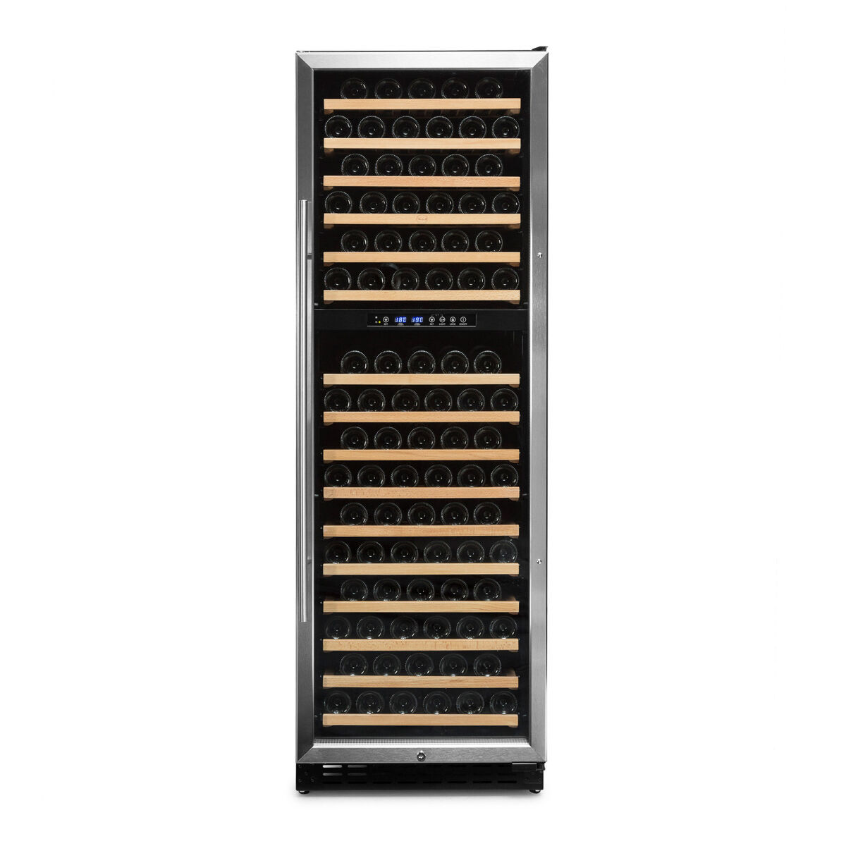 Cave de vinho 166 garrafas vinobox 168 gc 2t inox instalação livre ou encastre duas zonas de temperatura
