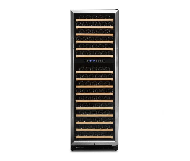 Cave de vinho 166 garrafas vinobox 168 gc 2t inox instalação livre ou encastre duas zonas de temperatura