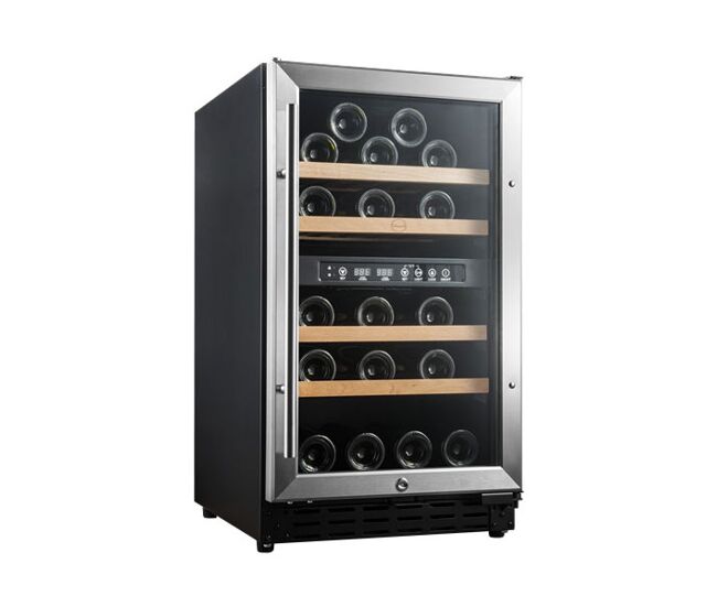 Cave de vinho 32 garrafas vinobox 40 gc 2t inox instalação livre ou encastre duas zonas de temperatura