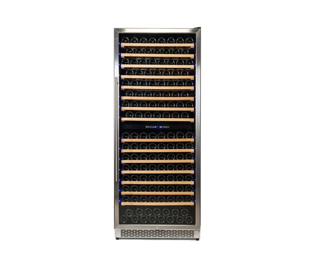 Cave de vinho 300 garrafas vinobox 300 design 2t inox duas zonas de temperatura instalação livre ou encastre grande capacidade
