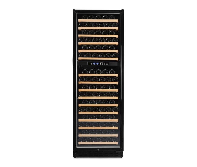 Cave de vinho 166 garrafas vinobox 168 gc 2t preto instalação livre ou encastre duas zonas de temperatura