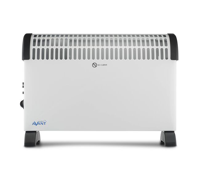 Avant av7580 - convector com aquecedor de ar 2000w com 3 níveis de potência: 750w - 1250w - 2000w. termostato ajustável, alças de transporte, proteção contra superaquecimento. cor cinzenta