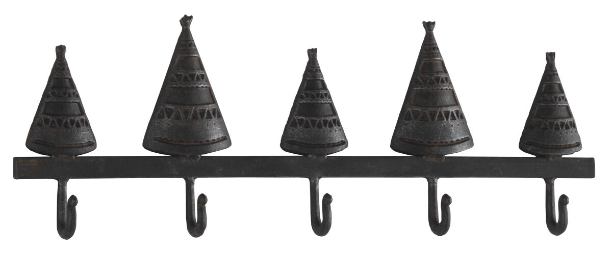 Conjunto 2 cabides de metal 5 ganchos