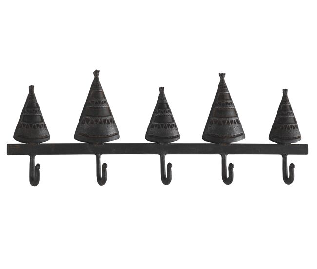 Conjunto 2 cabides de metal 5 ganchos