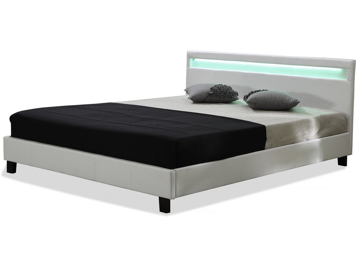 Cama led "maria" - 160 x 200 cm - branco