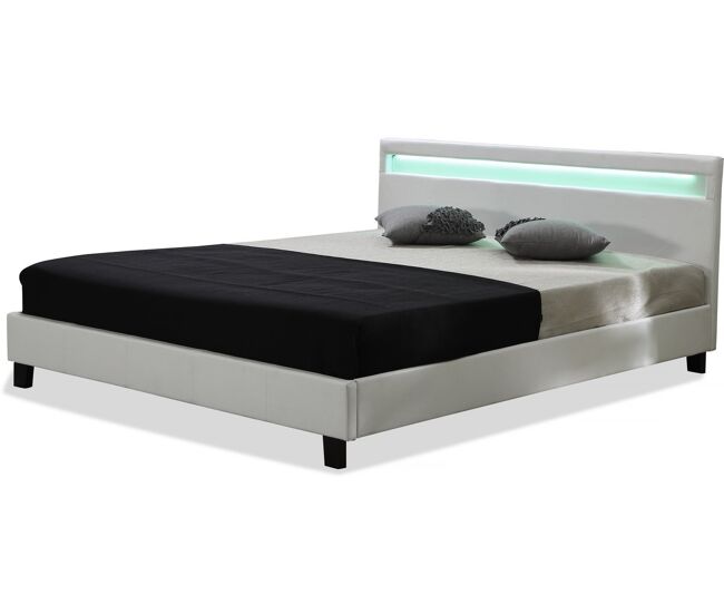 Cama led "maria" - 160 x 200 cm - branco