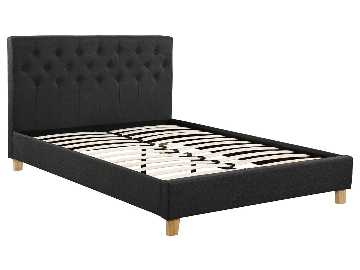Cama "emmy" - 160 x 200 cm - gris escuro -