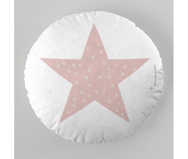 Almofada redonda com enchimento rosa susanita 40 cm de diâmetro