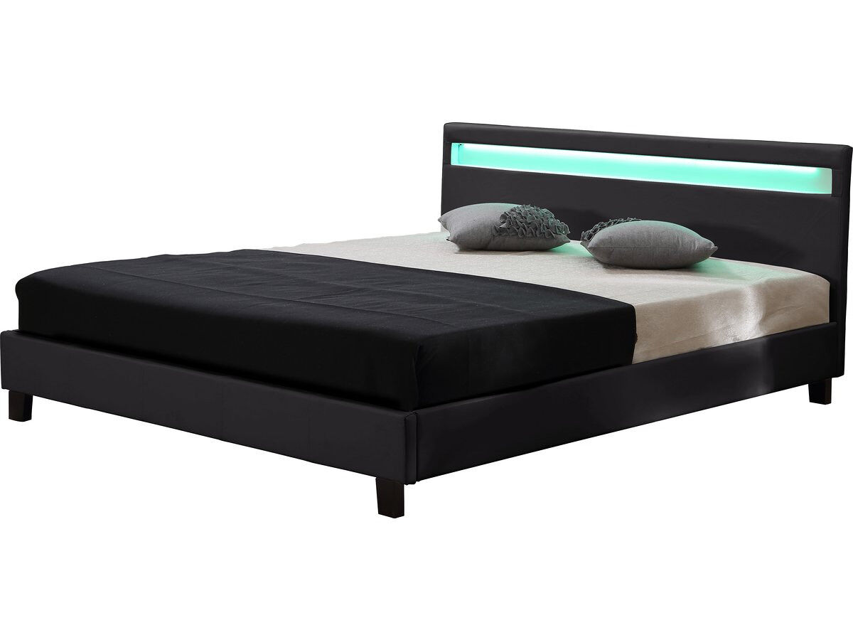 Cama led "maria" - 140 x 190 cm - noire