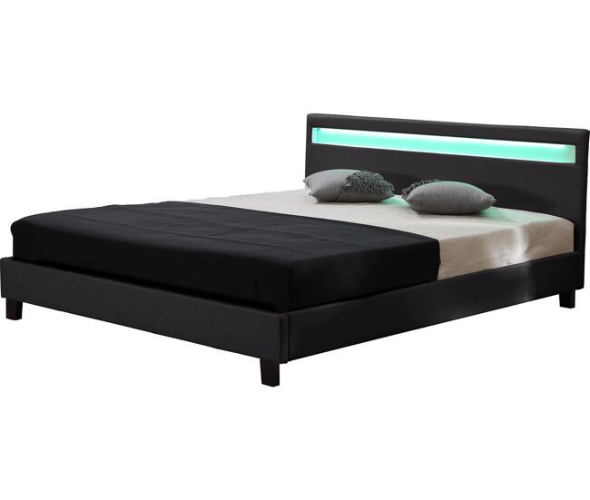 Cama led "maria" - 140 x 190 cm - noire