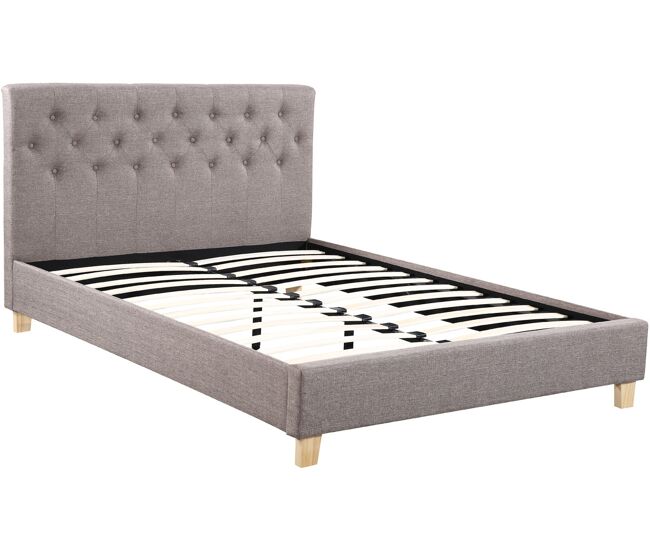 Cama de casal "emmy" - 140 x 190 cm - taupe