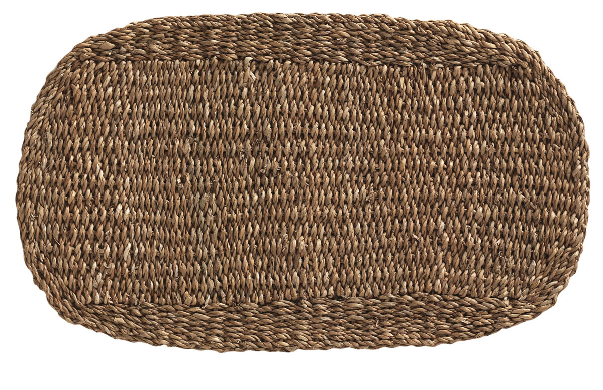 Tapete oval de algas naturais, 75x45 cm