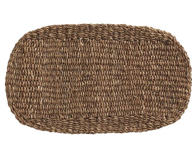Tapete oval de algas naturais, 75x45 cm