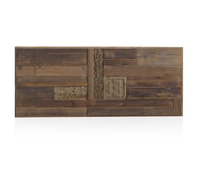 Cabeceira de madeira natural recuperada 145x60 cm