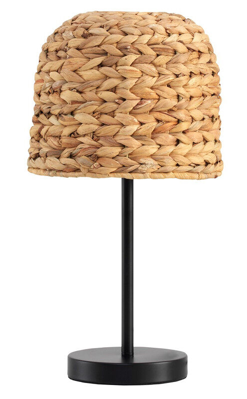 Lâmpada de mesa de fibras naturais