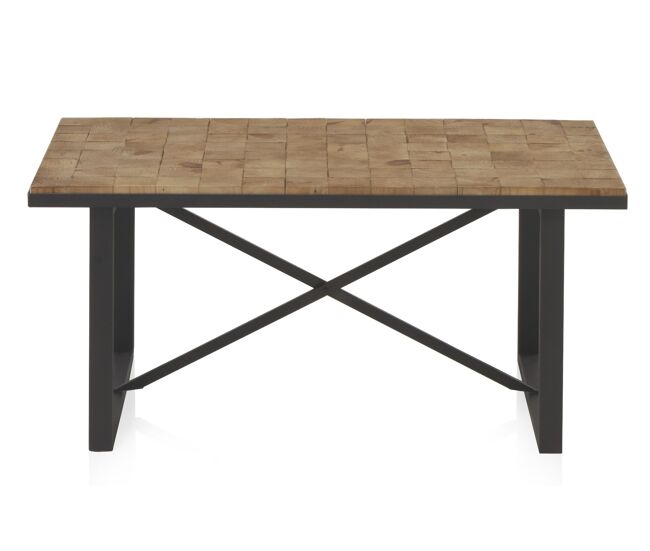 Mesa de café de blocos de madeira