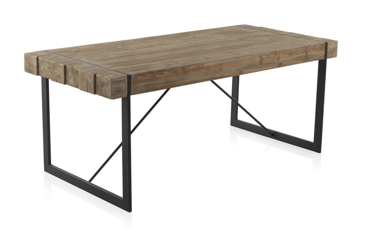 Mesa de madeira com pernas de metal 200x90 cm