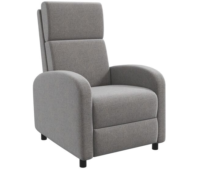 Homcom poltrona relax reclinável até 160° poltrona reclinável manual com apoio para os pés carga máxima 120 kg para sala de estar dormitório