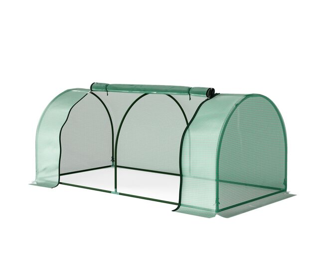 Outsunny estufa de jardim 200x100x80 cm para cultivo de plantas sementes estufa com estrutura de acier e cobertura de plástico verde