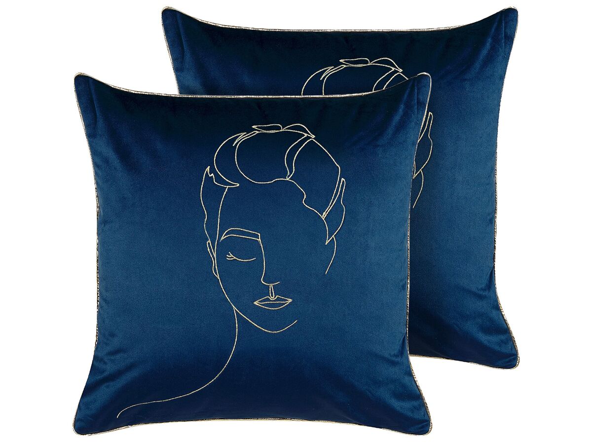 Beliani Cojín decorativo CROCUS 45x45 Azul