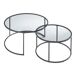 Conjunto de 2 mesas de centro Kokkola Metal/Vidro fumado 60x60 Conjunto de 2 mesas de centro Kokkola Metal/Vidro fumado 60x60 Preto