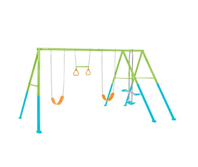 Balanço de jardim duplo com gangorra e trapézio intex