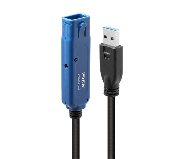 Cabo usb 3.0 lindy preto 20 m