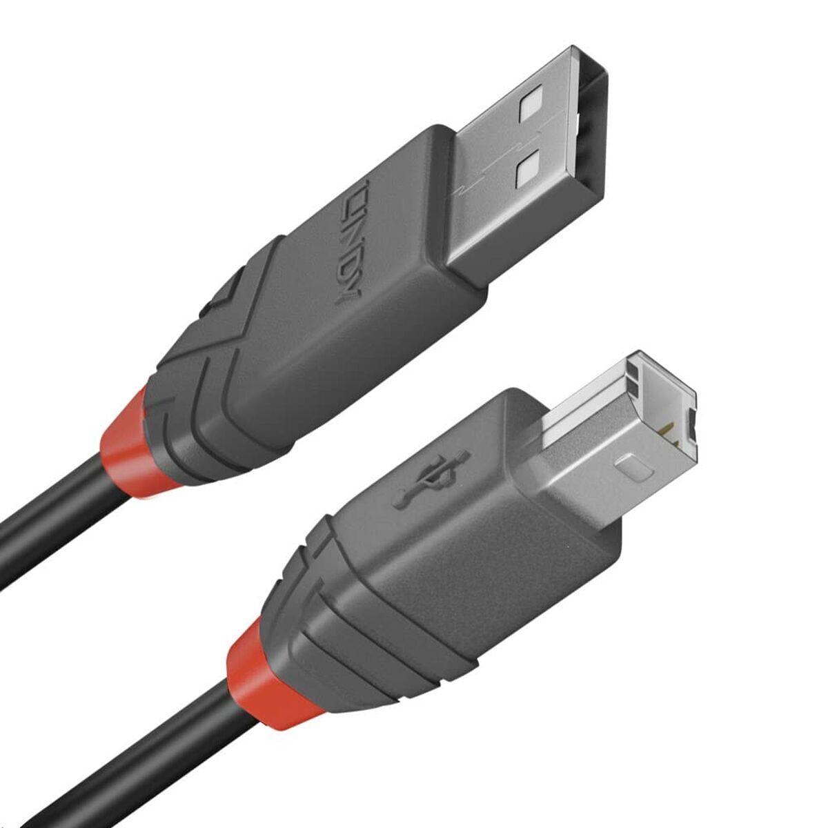 Cabo usb a para usb b lindy 36677 10 m preto cinzento