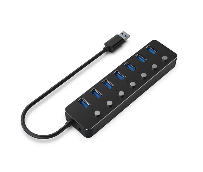 Hub usb gembird uhb-u3p7p-01 noir