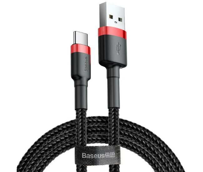 Cabo usb a para usb c baseus cafule noir 2 m