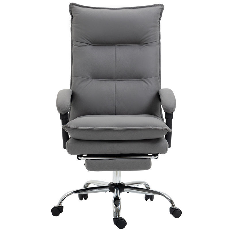 Vinsetto cadeira de escritório com 6 pontos de massagem e 5 modos cadeira de escritório reclinável com função de aquecimento altura ajustável e rodas para estúdio 66x74x114-121,5 cm gris