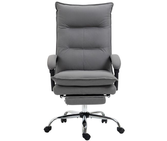 Vinsetto cadeira de escritório com 6 pontos de massagem e 5 modos cadeira de escritório reclinável com função de aquecimento altura ajustável e rodas para estúdio 66x74x114-121,5 cm gris