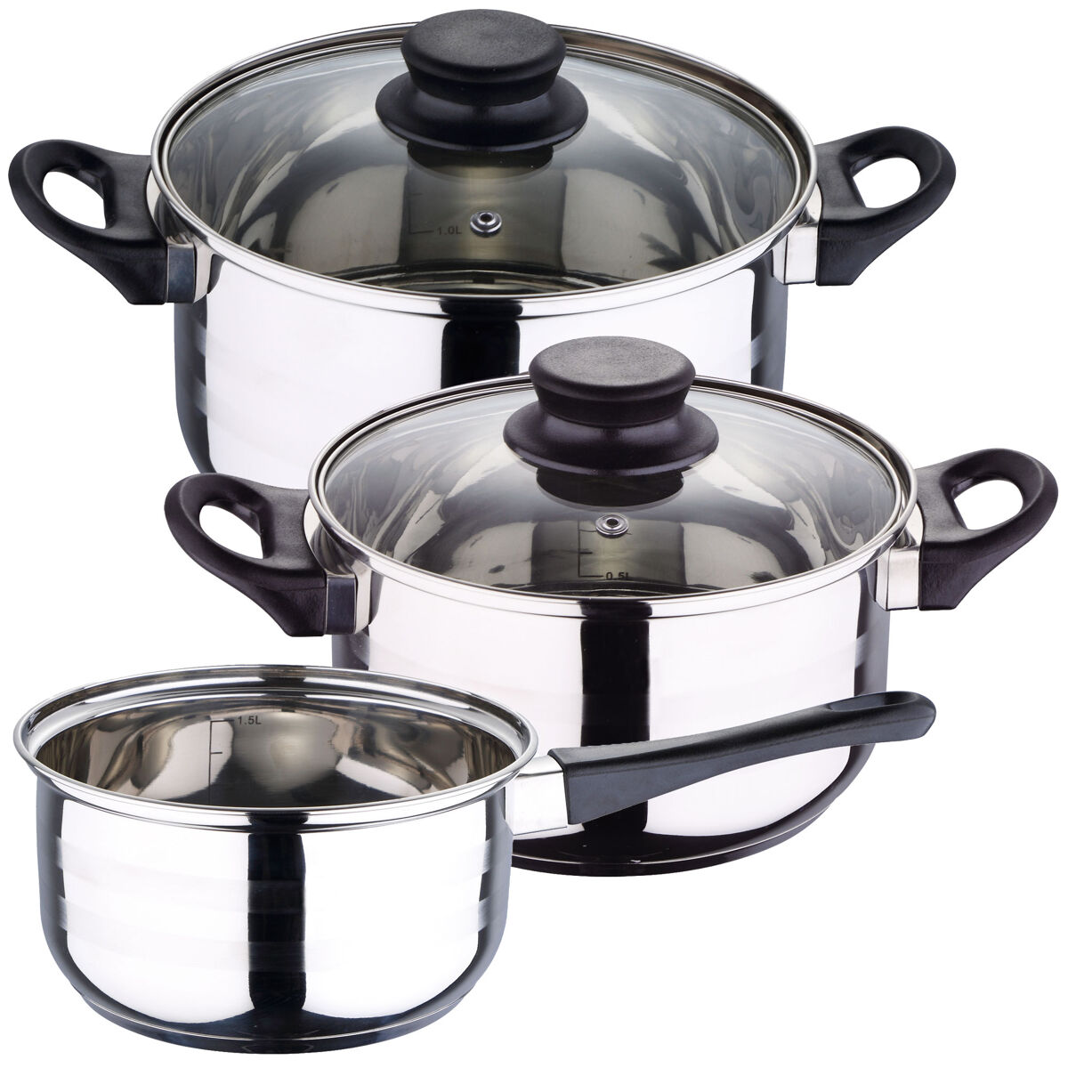 5pc bateria de cozinha em aço inoxidável
