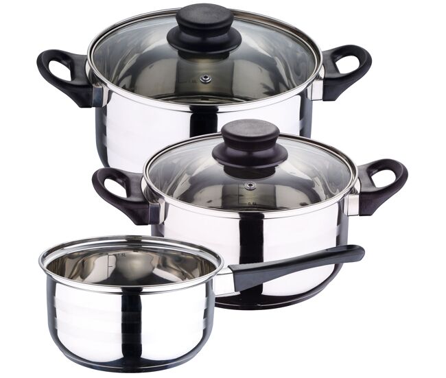 5pc bateria de cozinha em aço inoxidável