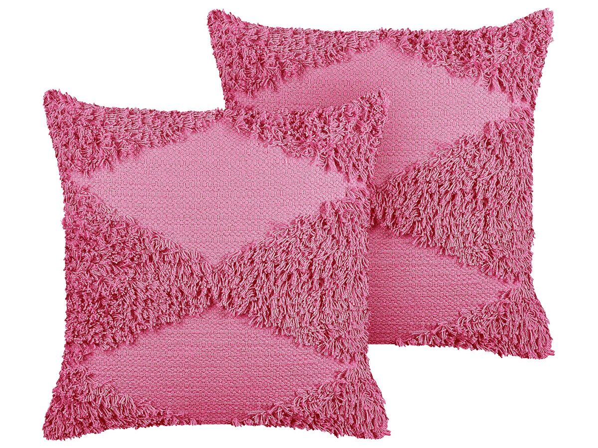 Beliani Cojín decorativo RHOEO 45x45 Rosa