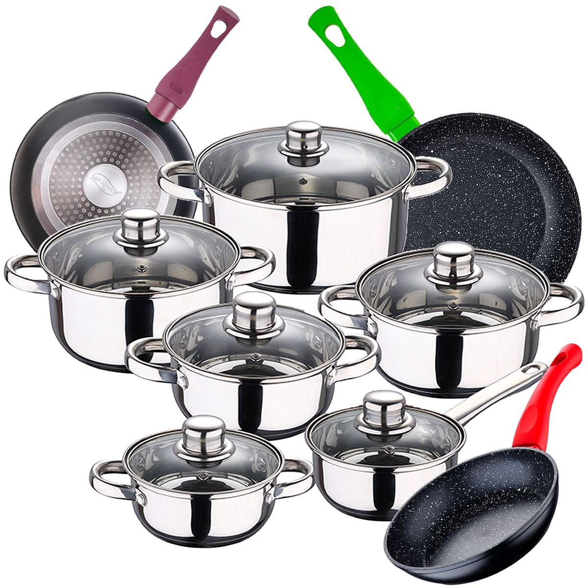 Bateria de cozinha 12 peças com jogo de patch